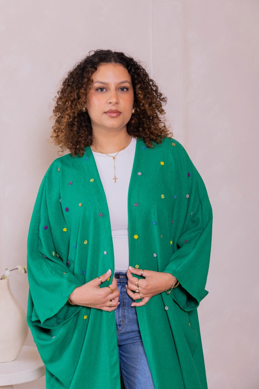 Beaded Flower Abaya