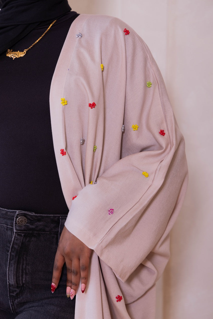 Beaded Flower Abaya