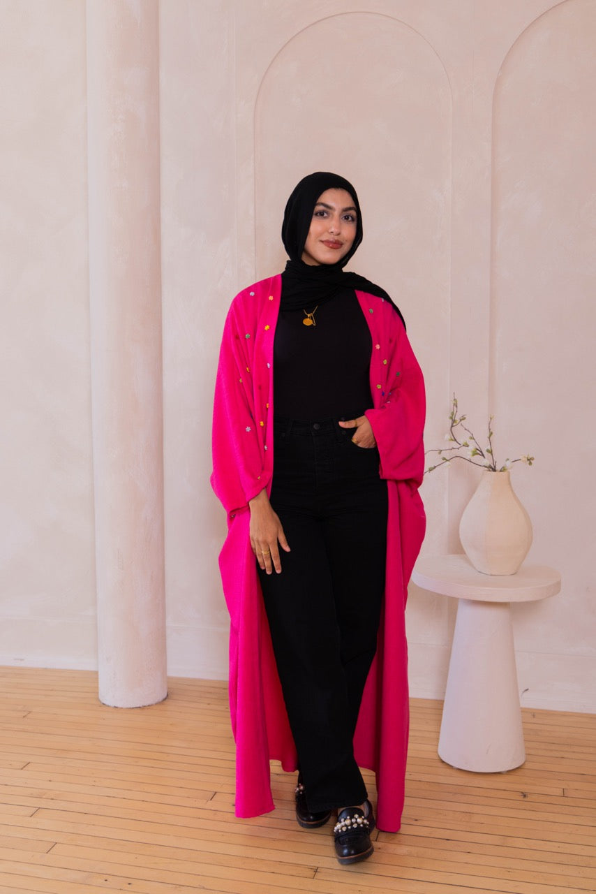Beaded Flower Abaya