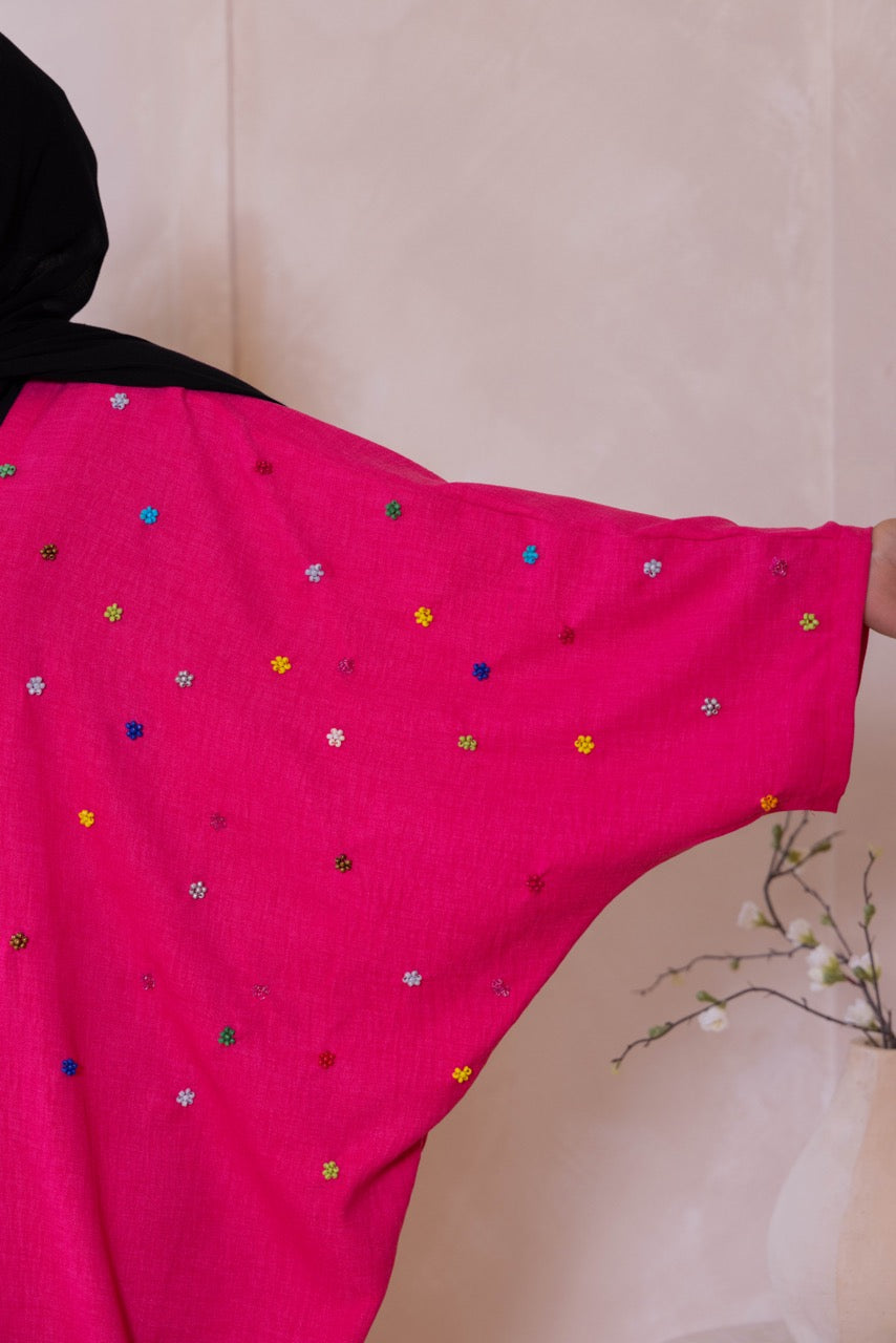 Beaded Flower Abaya