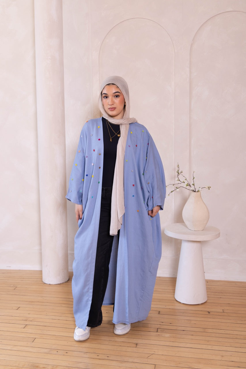 Beaded Flower Abaya