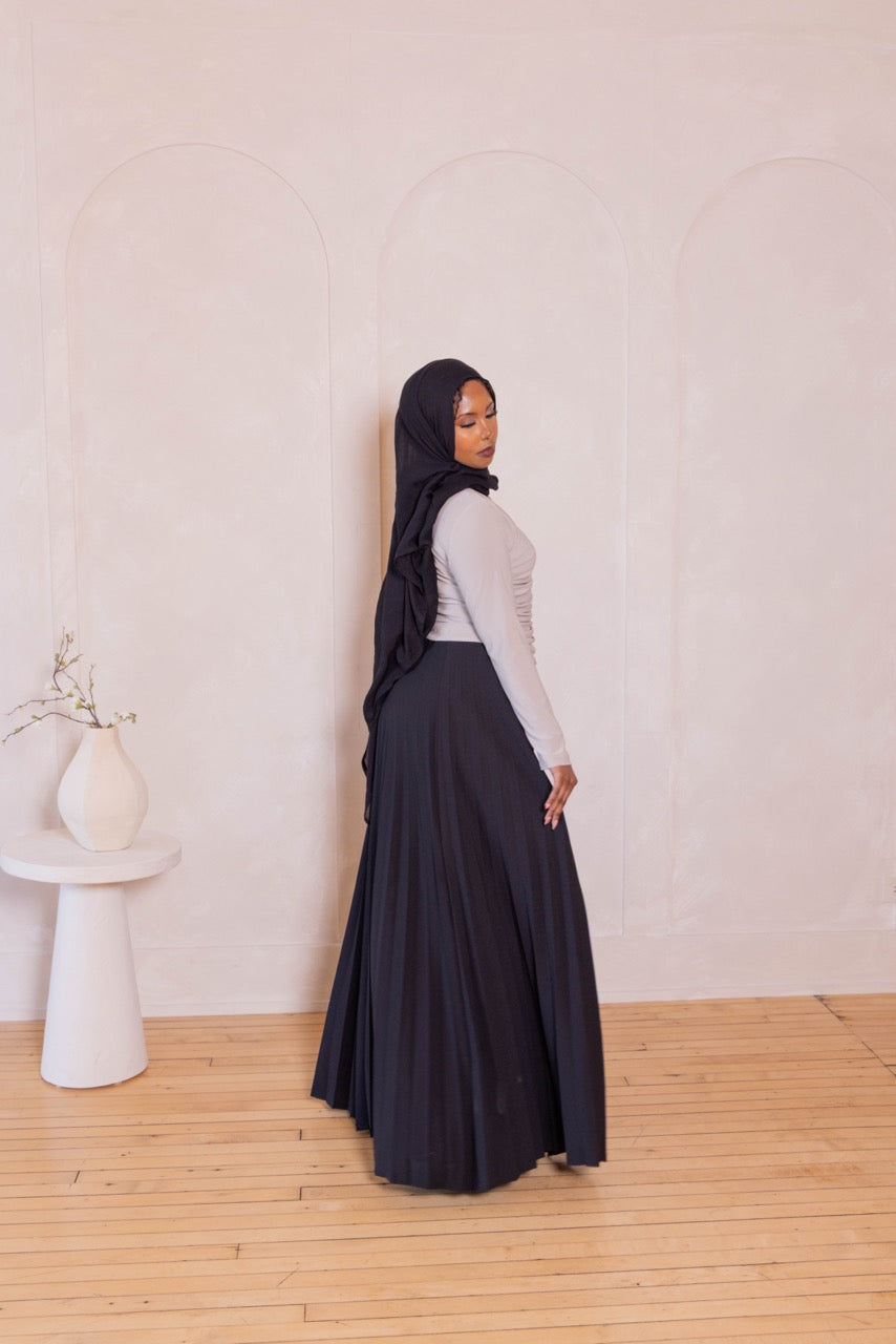 Pleated Maxi Skirt