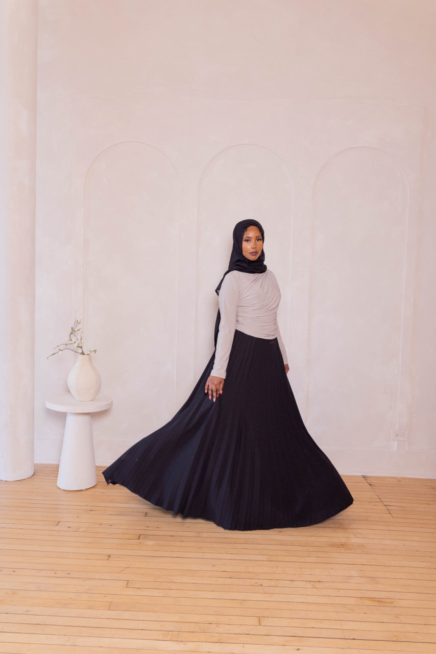 Pleated Maxi Skirt