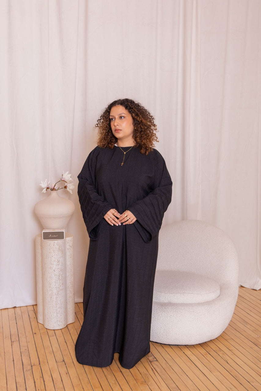 Pleated Sleeve Abaya