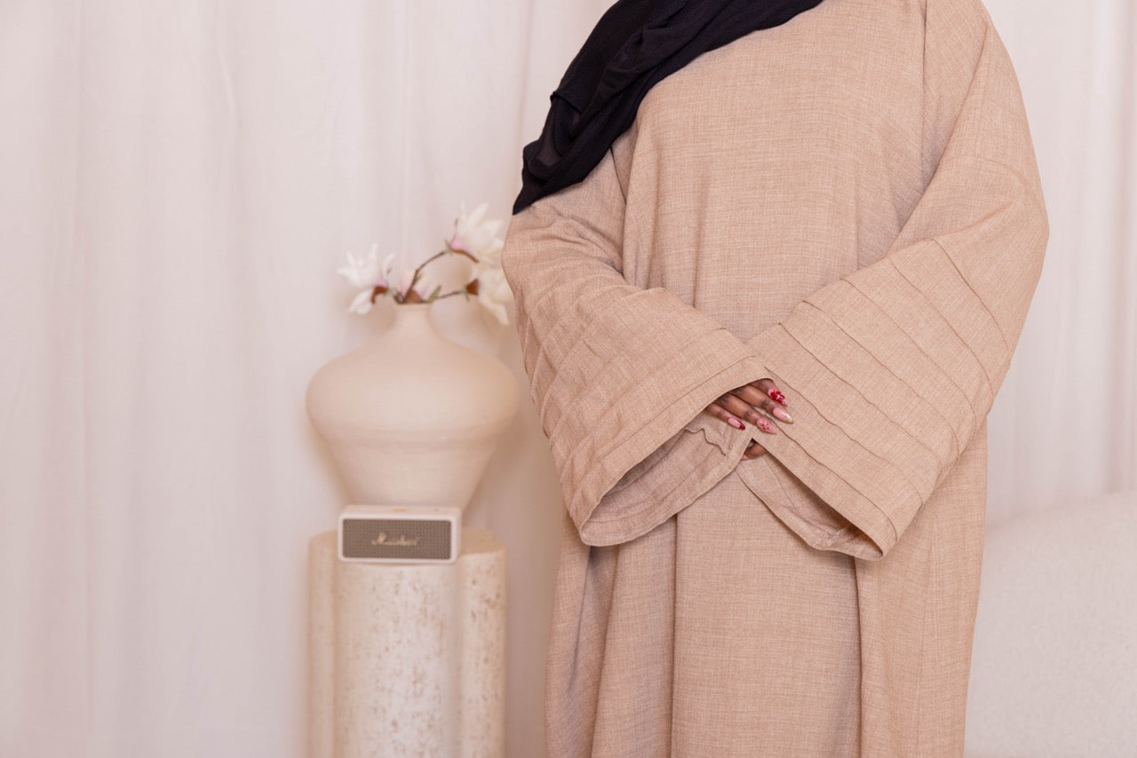 Pleated Sleeve Abaya