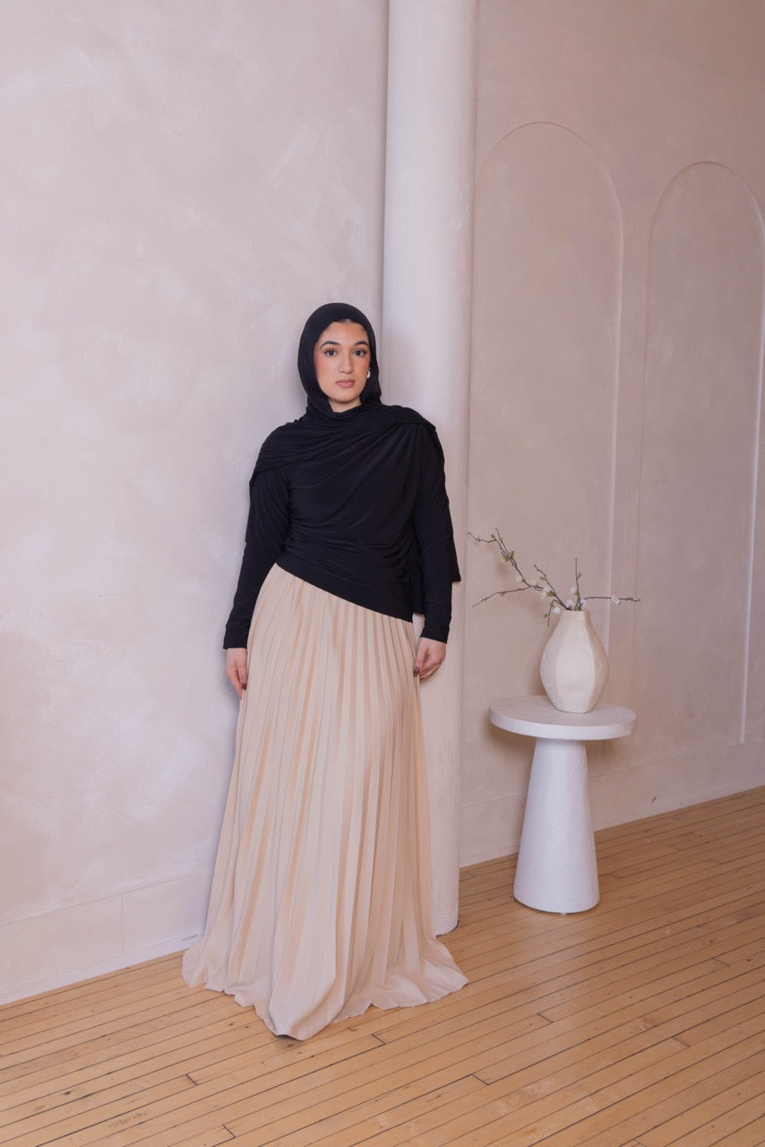 Pleated Maxi Skirt