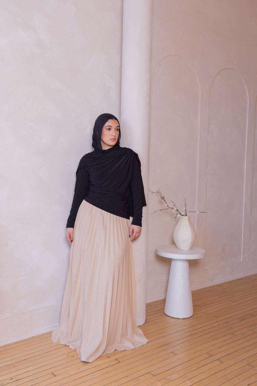 Pleated Maxi Skirt