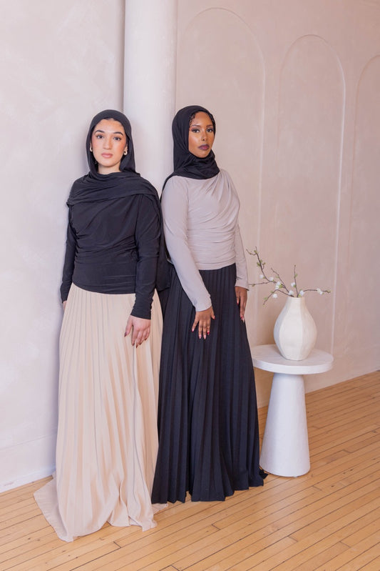 Pleated Maxi Skirt