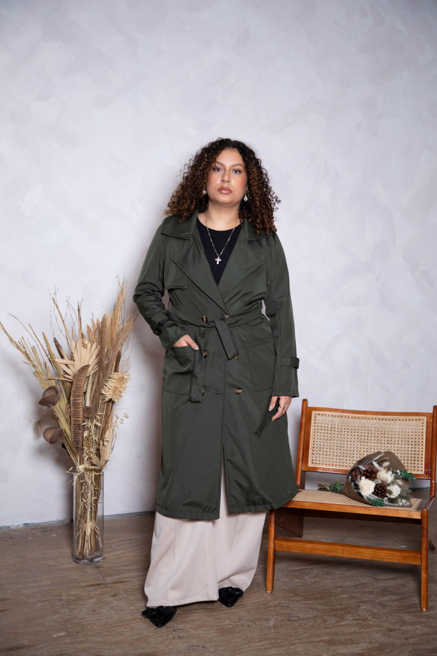 Classic Mid-Length Trench Coat