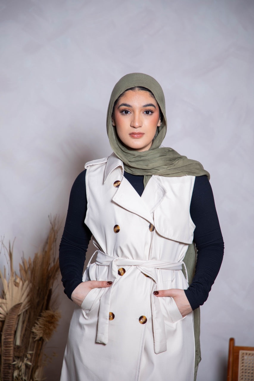 Mid-Length Vest Trench Coat